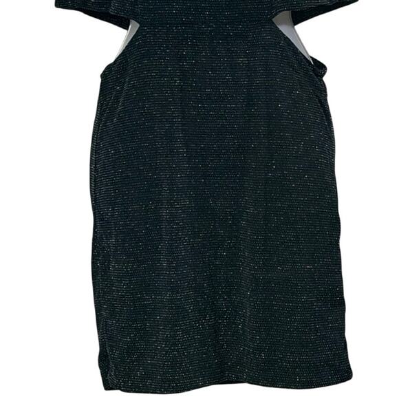 Somedays Lovin black shimmer cutout mini dress metallic sparkle  Medium - Picture 4 of 10